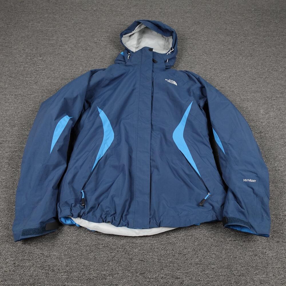 The North Face Jacket Womens Medium Blue HyVent 3-in-1 Hooded Ski Snow Parka